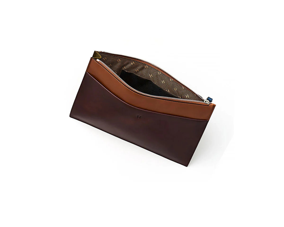 Helmbrook durable leather bag with RFID blocking technology, offering security and style.
