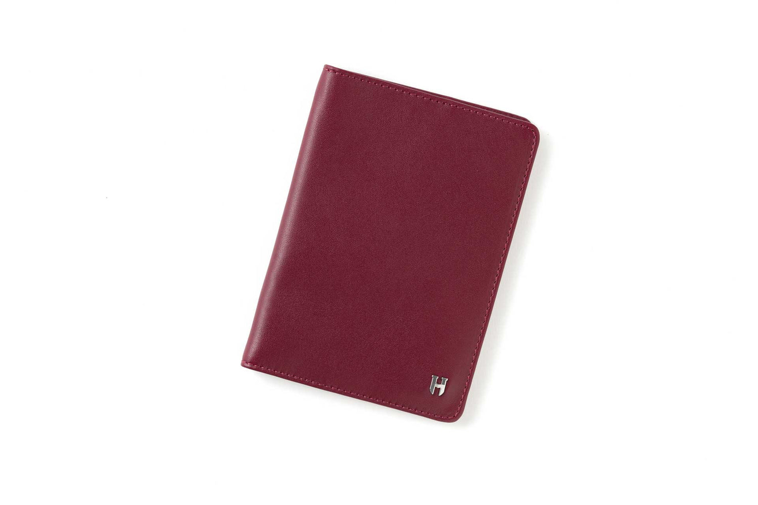 Milton Unisex Leather Handcrafted RFID-Blocking Passport Holder - Burgundy