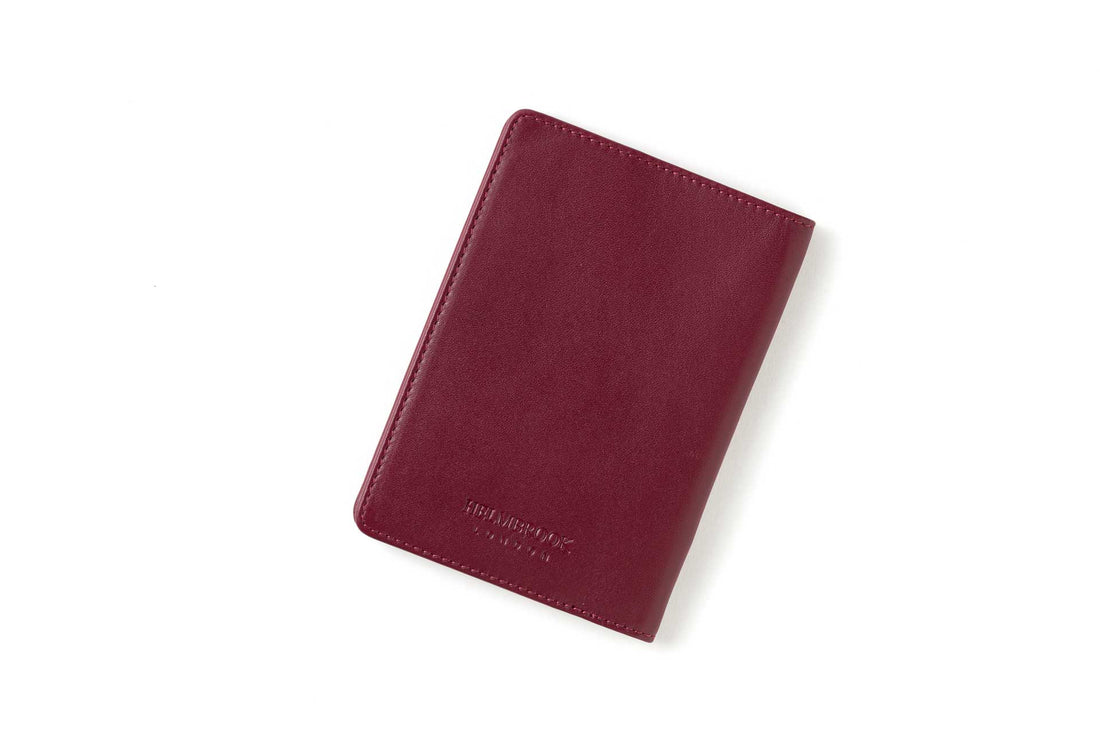 Milton Unisex Leather Handcrafted RFID-Blocking Passport Holder - Burgundy