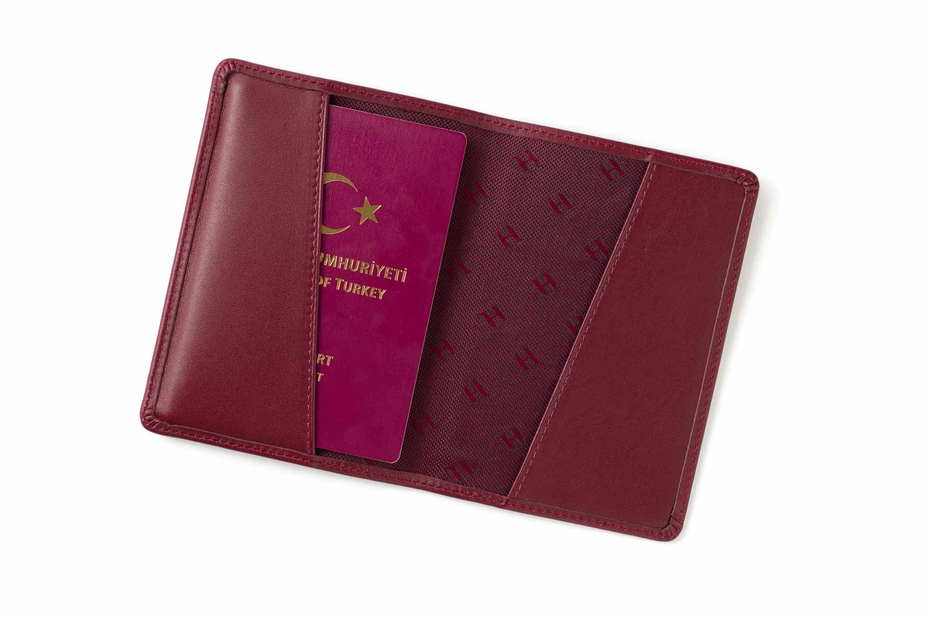 Milton Unisex Leather Handcrafted RFID-Blocking Passport Holder - Burgundy