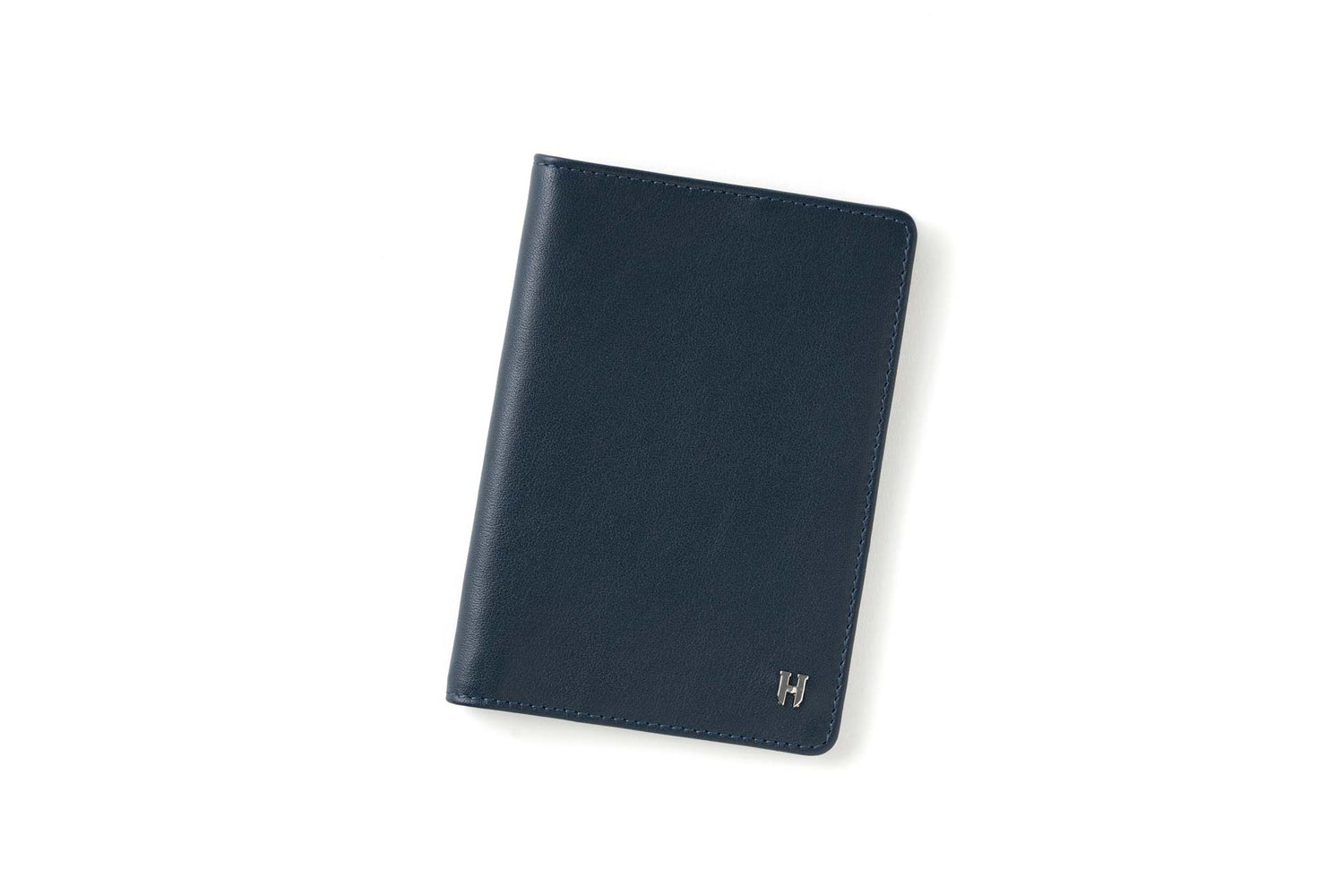 Milton Unisex Leather Handcrafted RFID-Blocking Passport Holder - Navy