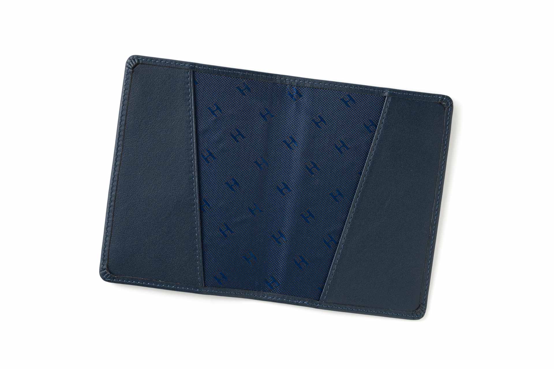 Milton Unisex Leather Handcrafted RFID-Blocking Passport Holder - Navy