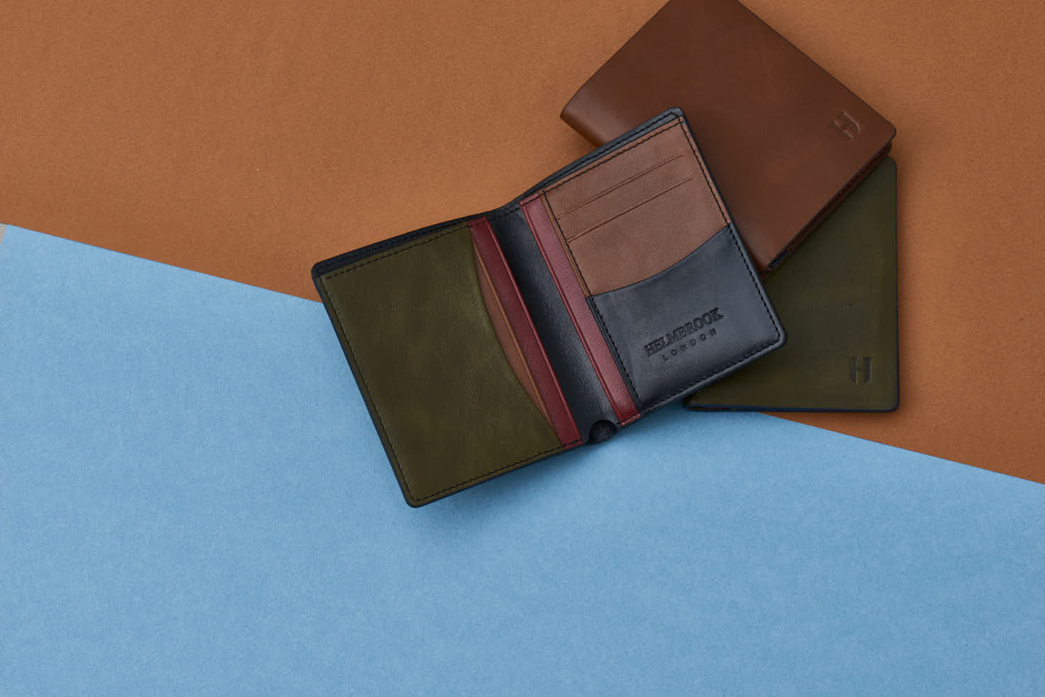 Leather Vertical Slim Wallet - Tan