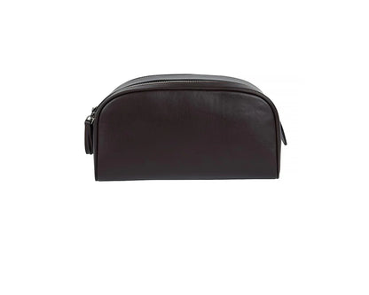 Economical and reliable leather travel toiletry bag, perfect for budget-conscious travelers.
