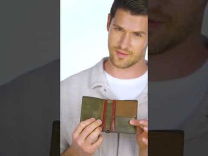 Dayton Handmade Leather Wallet - Multi Section Organizer - Khaki