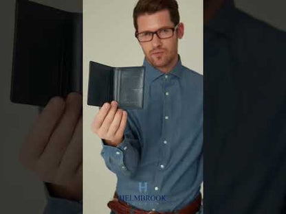 Dayton Handmade Leather Wallet - Secure Card Holder - Navy