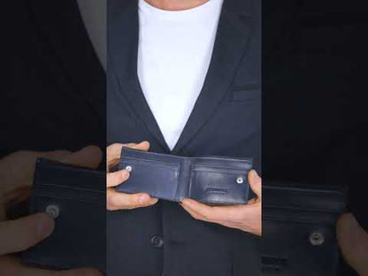 Rigby Handmade Leather Wallet - Multi Compartment Design - Navy