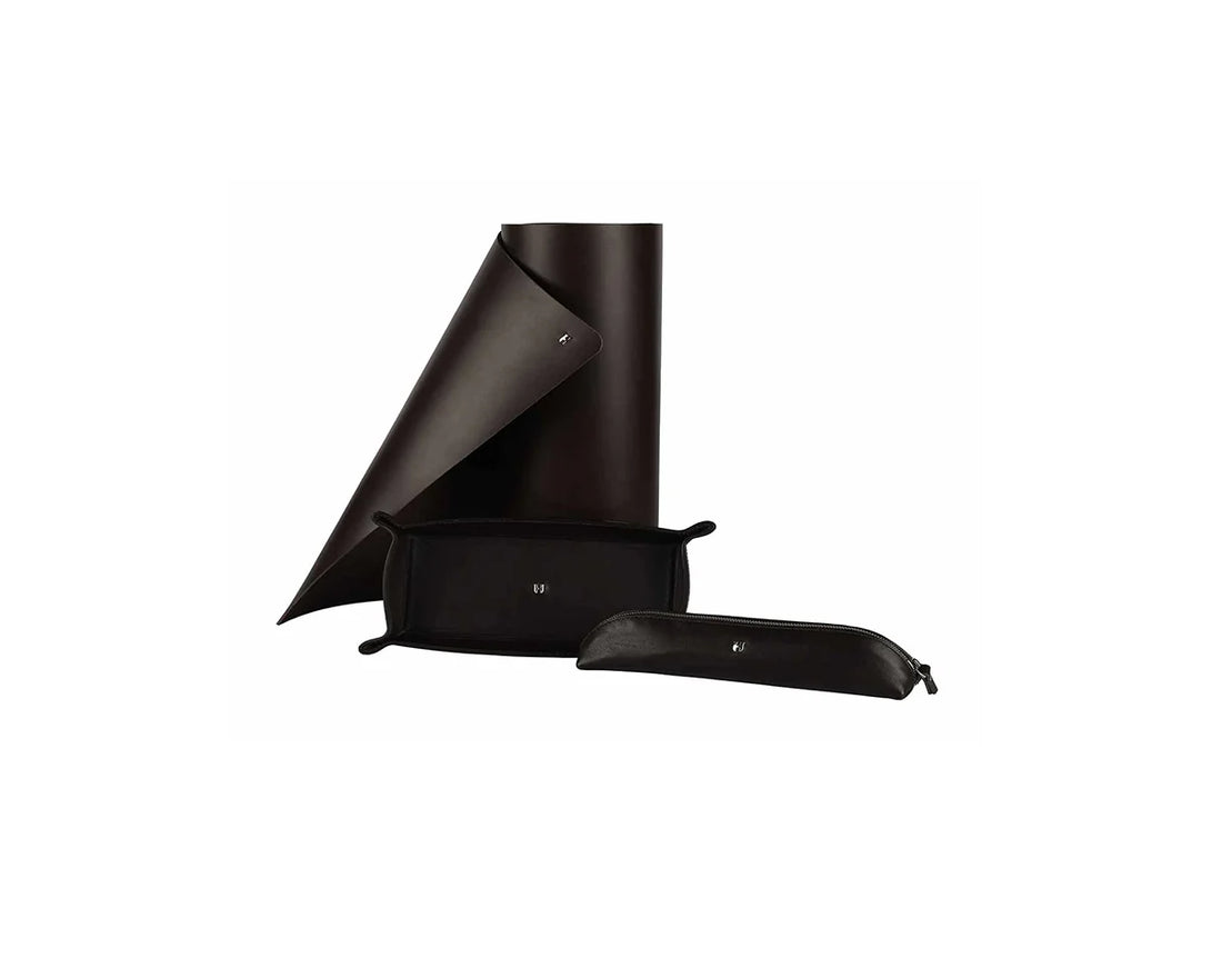 Reliable handmade leather desk set for offices, perfect for organized and professional workspaces.